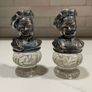 Guardian Services Silver Plate Chef Salt & Pepper Shakers